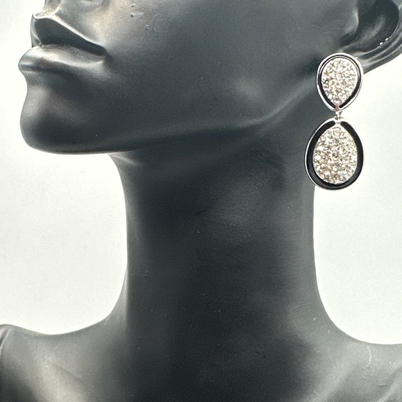 Vintage Christian Dior 14k White Gold Plated Stud Earrings #614 - Picture 1 of 5